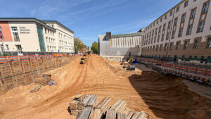 Bauarbeiten für den Erweiterungsbau des Land- und Amtsgerichts Duisburg